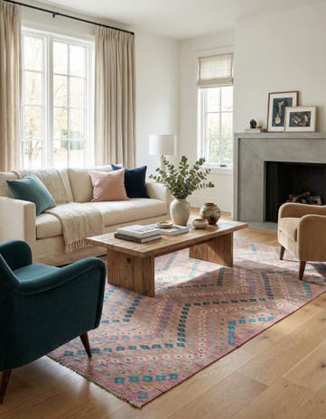 8' 6 x 9' 7 Hand Woven Kilim Modern Wool Rug