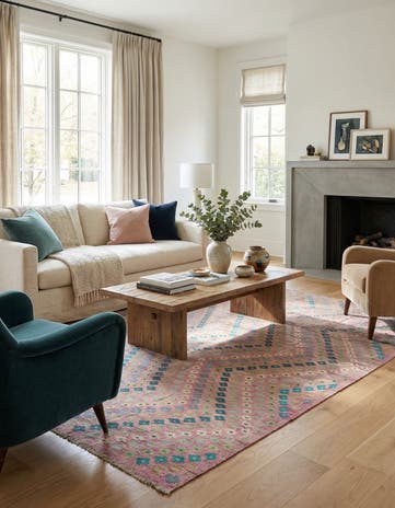 8' 6 x 9' 7 Hand Woven Kilim Modern Wool Rug
