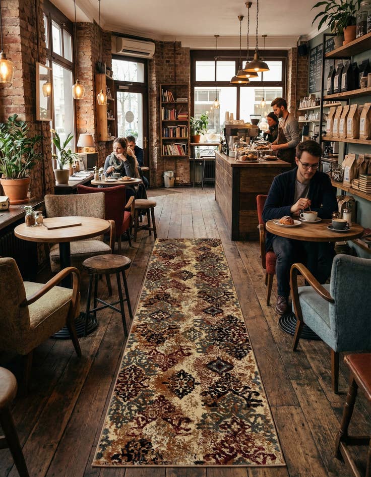 Detail image of 2' 7 x 10' Coffee Shop Runner Rug