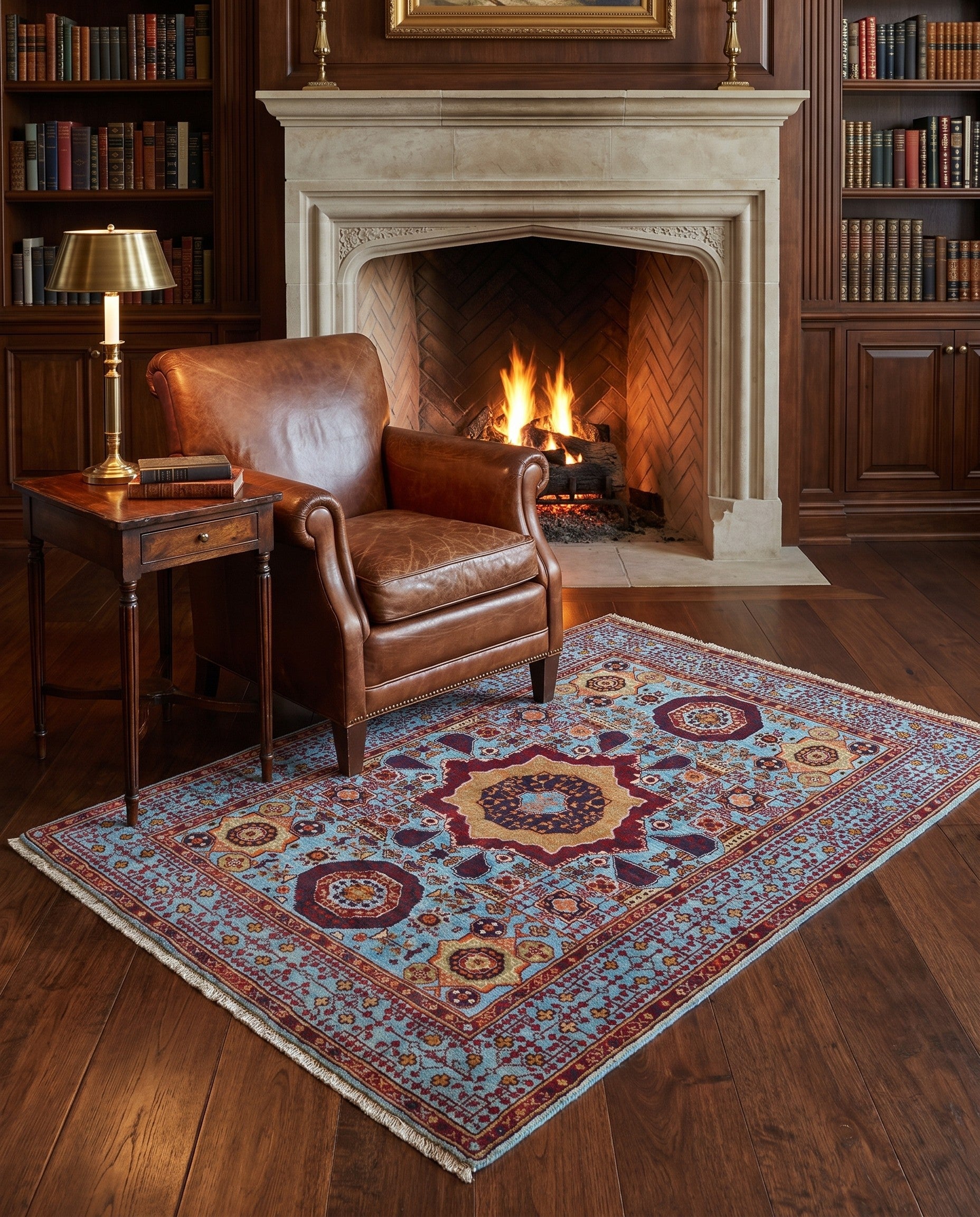 4' 1 x 5' 7 Hand Knotted Mamluk Ziegler Rug