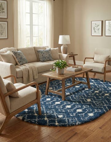 7' x 10' Moroccan Trellis Shag Oval Rug