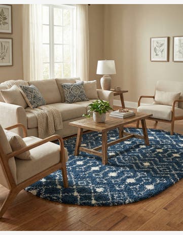 7' x 10' Moroccan Trellis Shag Oval Rug