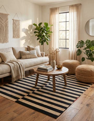 5' 2 x 6' 6 Hand Woven Kilim Modern Wool Rug