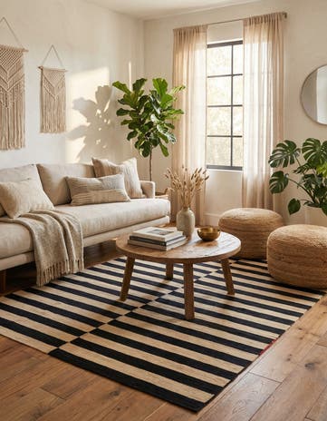 5' 2 x 6' 6 Hand Woven Kilim Modern Wool Rug