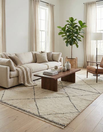 6' 3 x 9' 4 Hand Knotted Moroccan Wool Rug