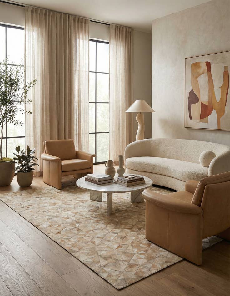 Detail image of 5' 8 x 7' 11 Cowhide Stocks Rug