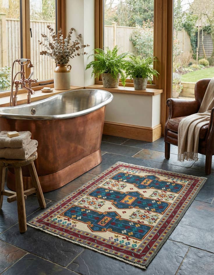 Detail image of 3' 5 x 4' 9 Hand Knotted Balouch Rug