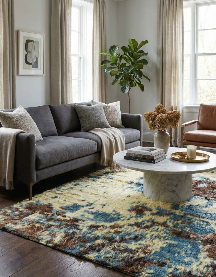 Detail image of  4' 10 x 6' 2  Hand Knotted Darya Wool Rug