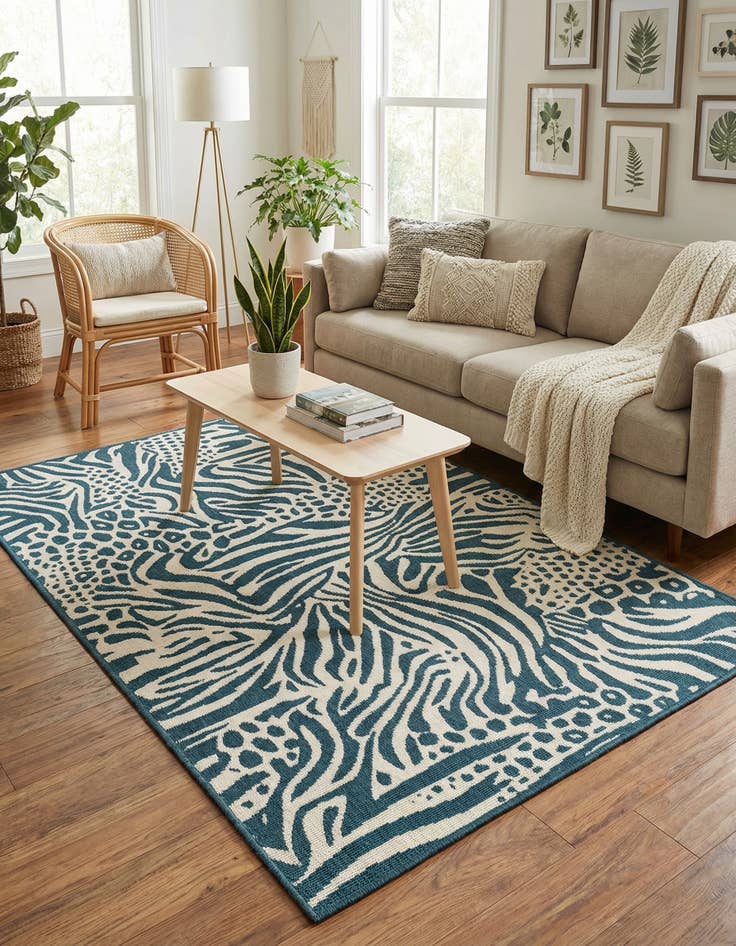 Detail image of 4' x 6'  Washable Safari Indoor / Outdoor Rug