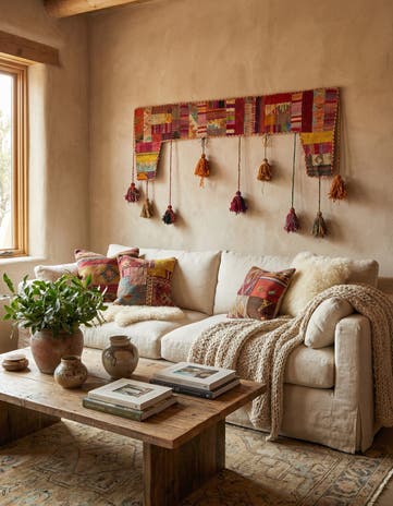 1' 8 x 4' 5 Hand Woven Wall Art Wool Rug