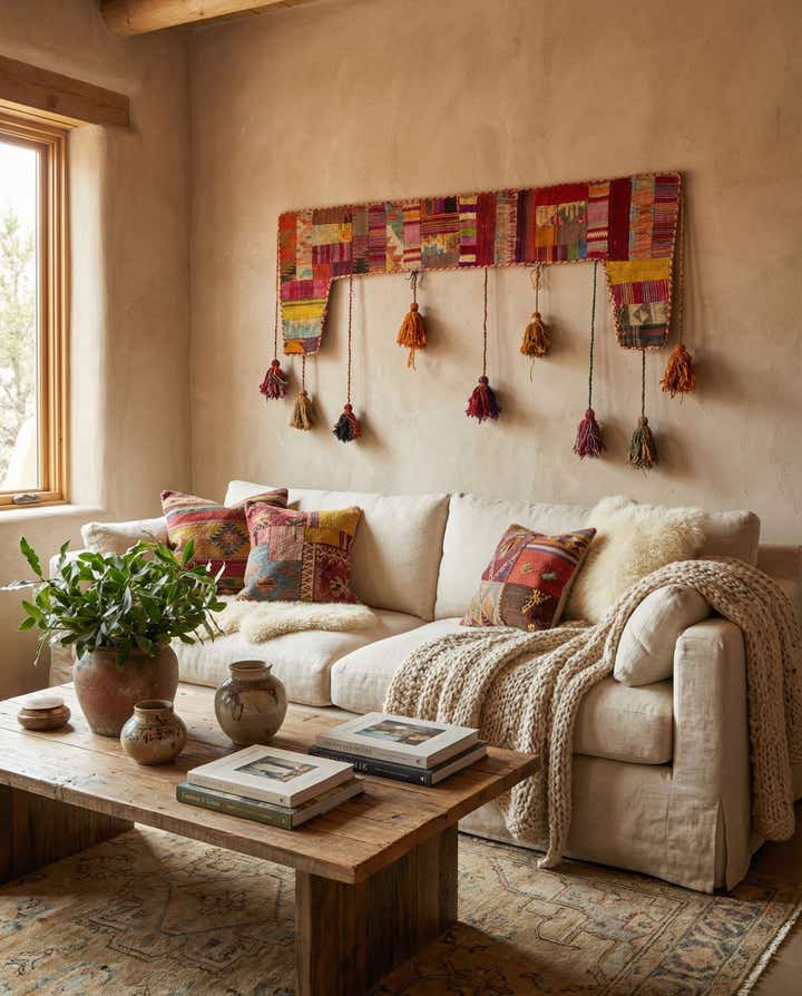 1' 8 x 4' 5 Hand Woven Wall Art Wool Rug