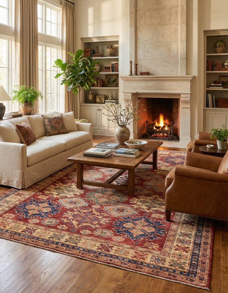 Detail image of  6' 9 x 9' 5  Hand Knotted Kazak Oriental Rug