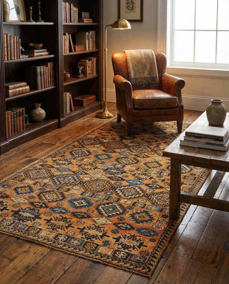 Detail image of 4' 1 x 8' 5 Hamedan Rug