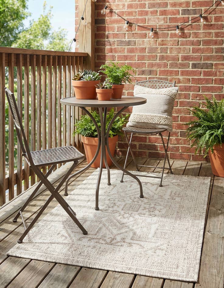 Detail image of 2' x 3'  Washable Aztec Indoor / Outdoor Rug