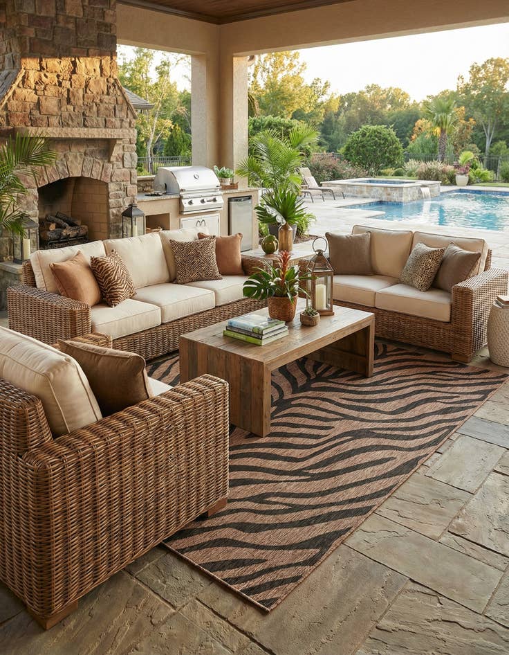 Detail image of  10' x 14'  Washable Safari Indoor / Outdoor Rug