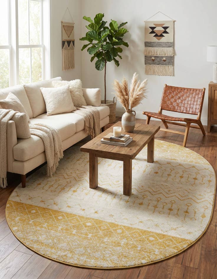 Detail image of  7' 10 x 10' Moroccan Trellis Oval Rug