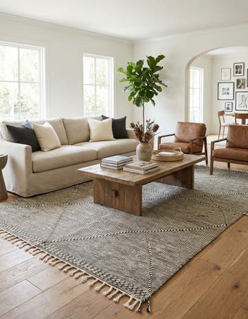 6' 3 x 10' 5 Hand Knotted Moroccan Wool Rug