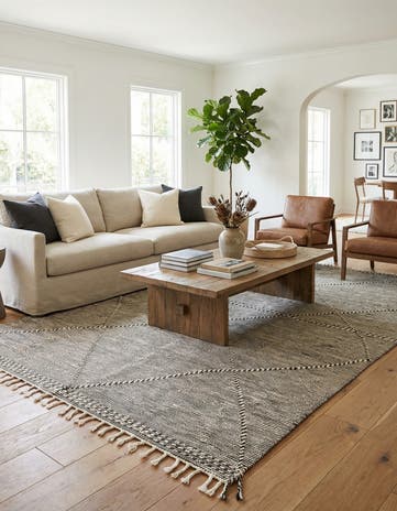 6' 3 x 10' 5 Hand Knotted Moroccan Wool Rug