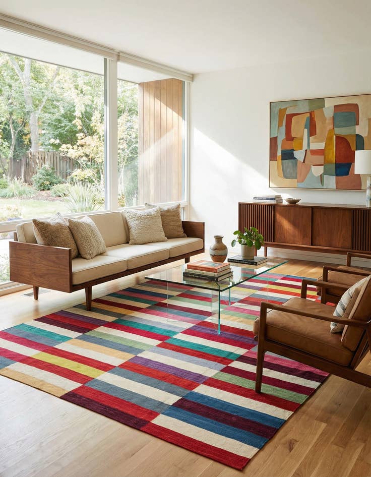 Detail image of  8' 2 x 11' 4  Hand Woven Kilim Modern Wool Rug