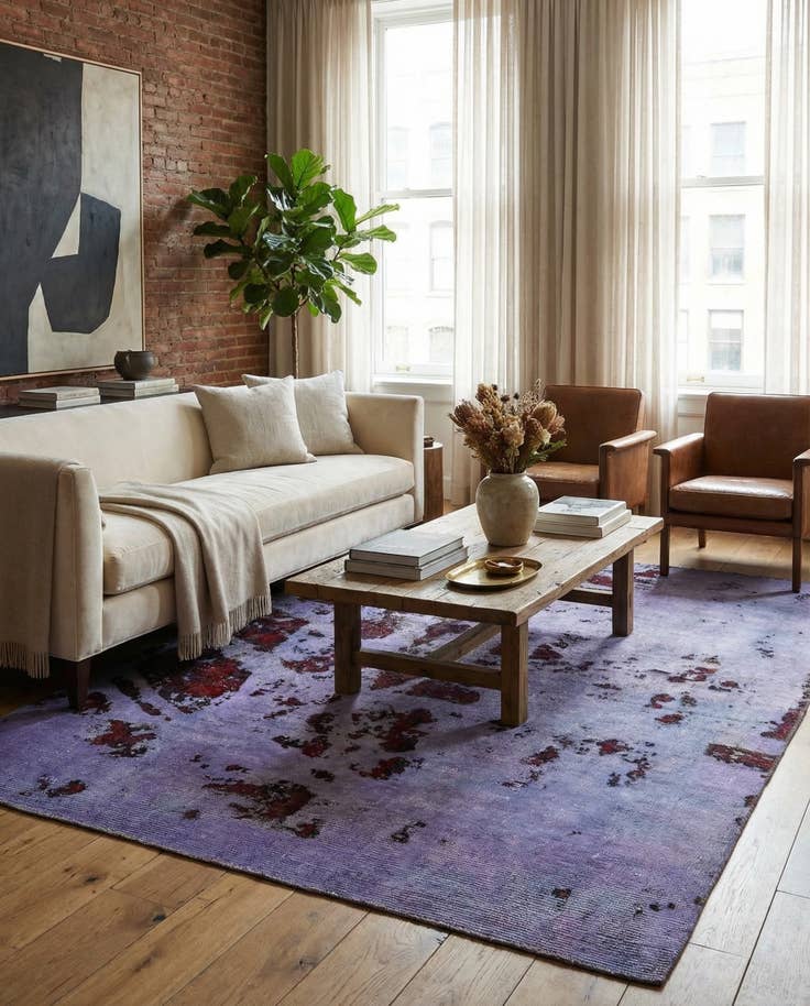 Detail image of 6' 6 x 8' 7 Hand Knotted Ultra Vintage Persian Wool Rug