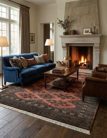 7' 4 x 10' 3 Hand Knotted Bokhara Oriental Wool Rug