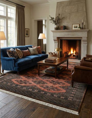 7' 4 x 10' 3 Hand Knotted Bokhara Oriental Wool Rug