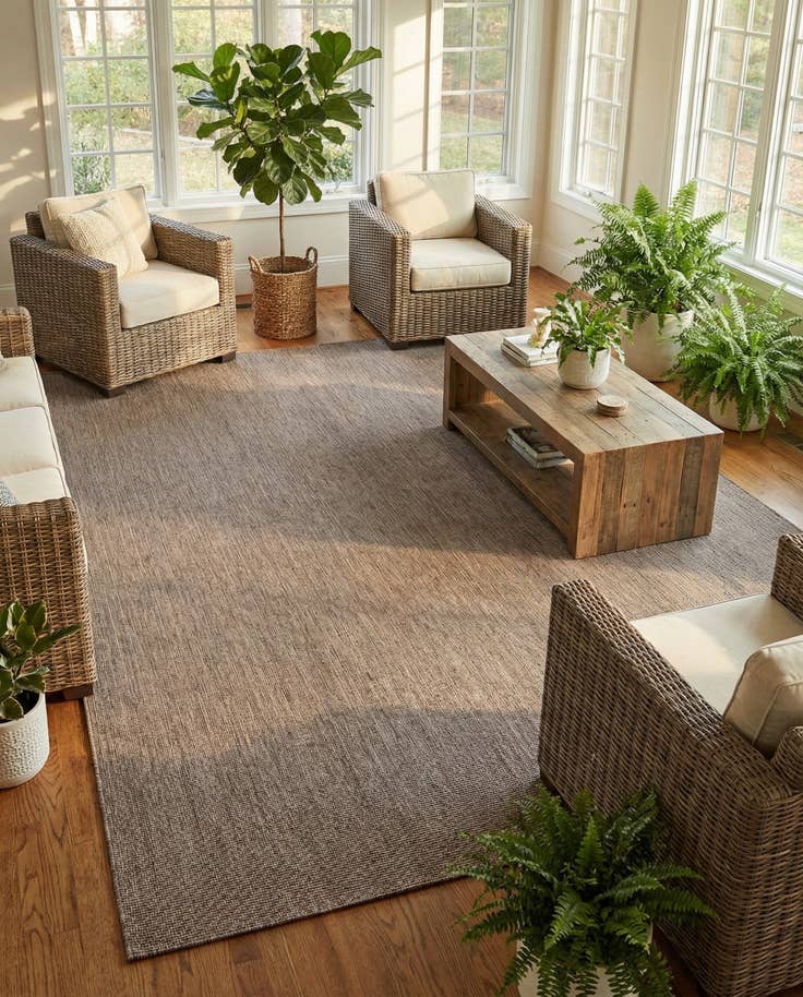 Detail image of 10' x 14' 1 Easy-Clean Solid Indoor / Outdoor Rug