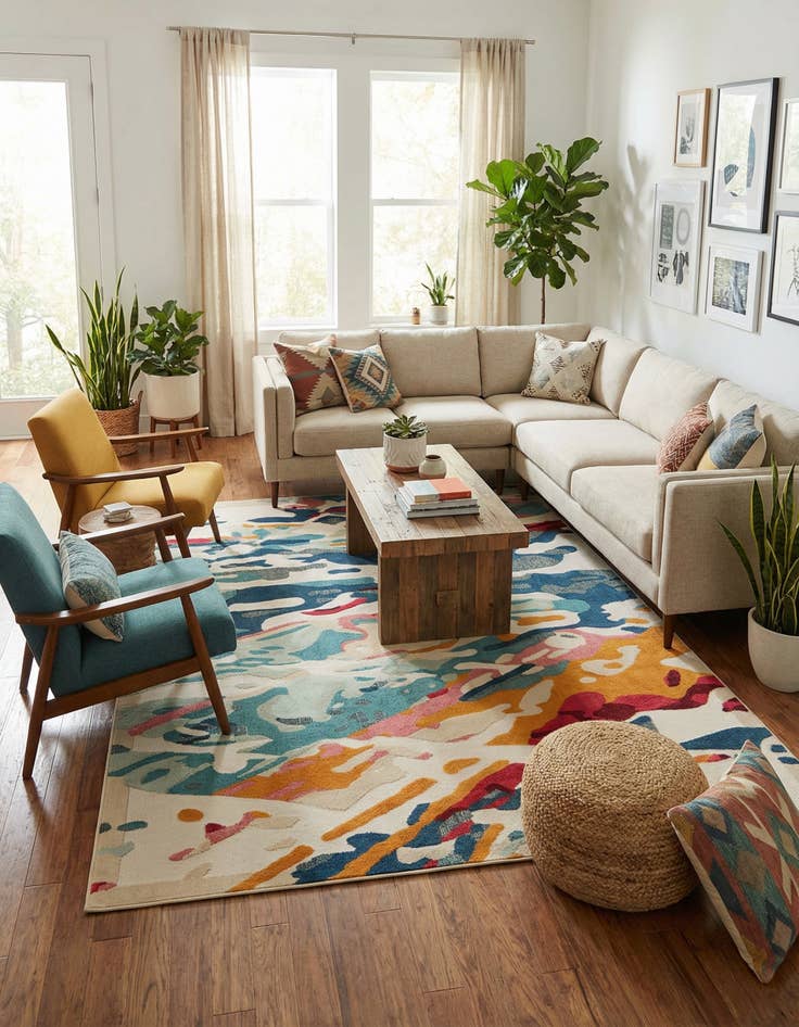 Detail image of 7' 10 x 10' Easy-Clean Casablanca Indoor / Outdoor Rug