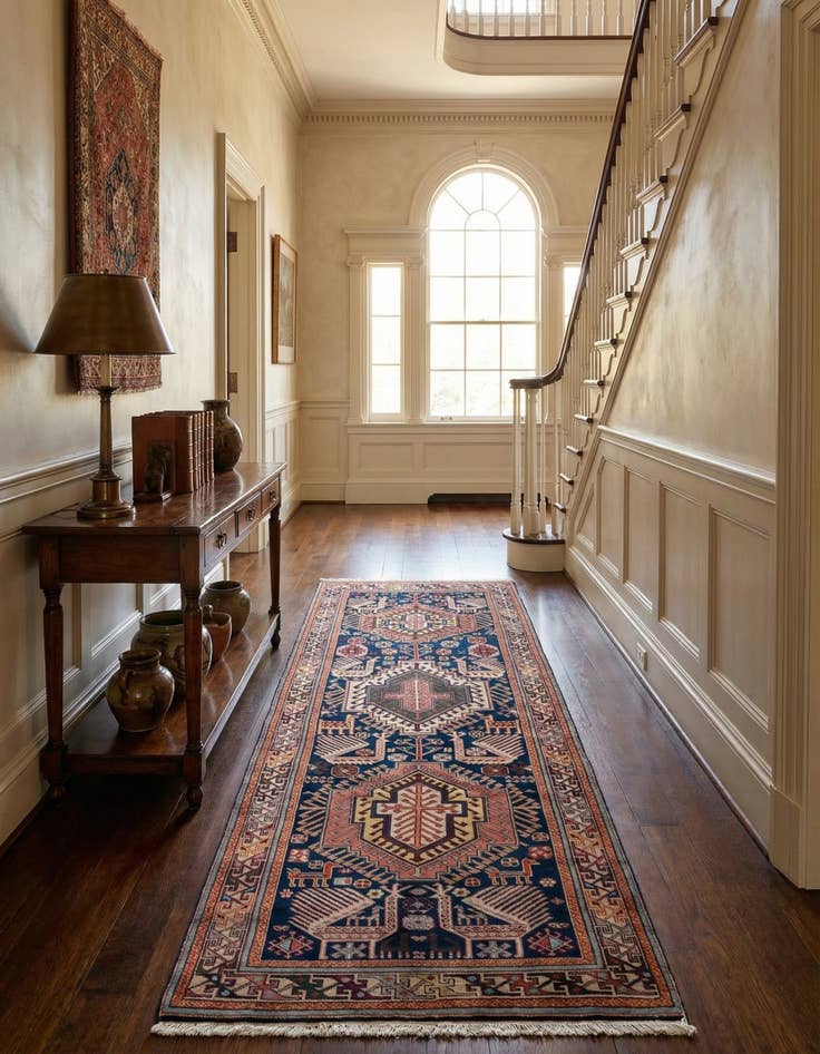 Detail image of 3' 10 x 9' 8  Hand Knotted Shirvan Wool Runner Rug