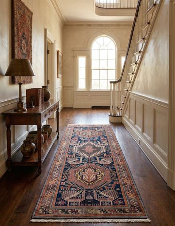 3' 10 x 9' 8 Hand Knotted Shirvan Wool Runner Rug