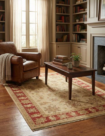 3' 5 x 4' 10 Hand Knotted Peshawar Ziegler Rug