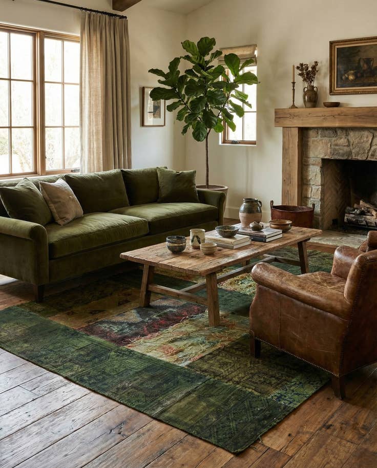 Detail image of 6' 2 x 8' 1 Hand Knotted Ultra Vintage Persian Wool Rug