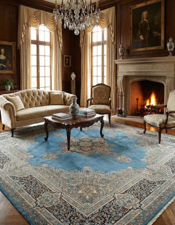 9' 6 x 9' 6 Kerman Wool Square Rug