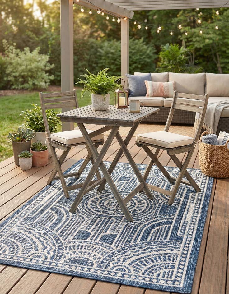 Detail image of 2' x 3'  Washable Traditional Indoor / Outdoor Rug