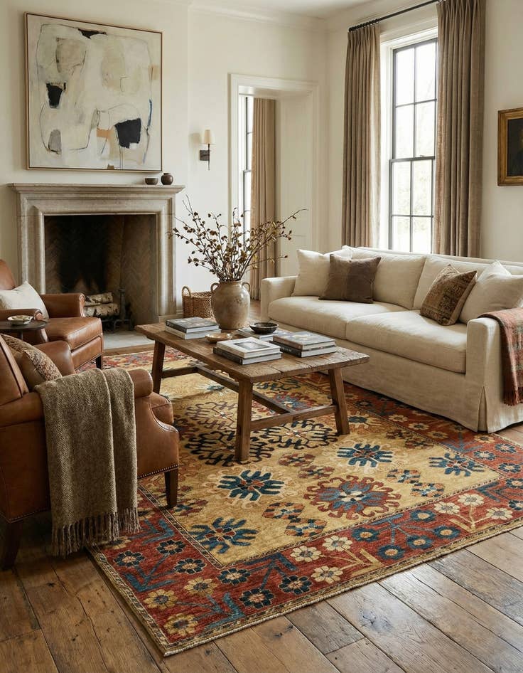 Detail image of 6' 8 x 10'  Hand Knotted Kazak Wool Rug