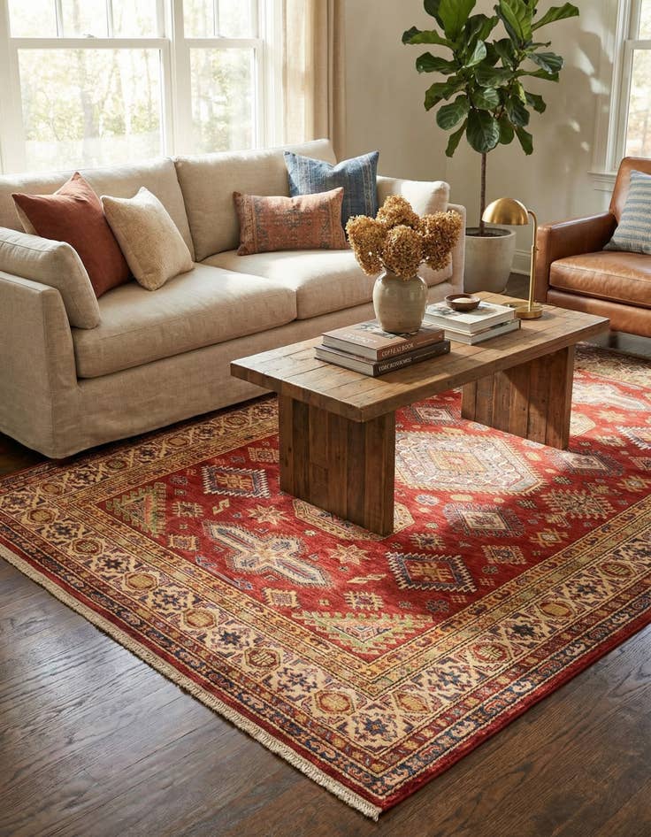 Detail image of 5' 7 x 8'  Hand Knotted Kazak Oriental Rug