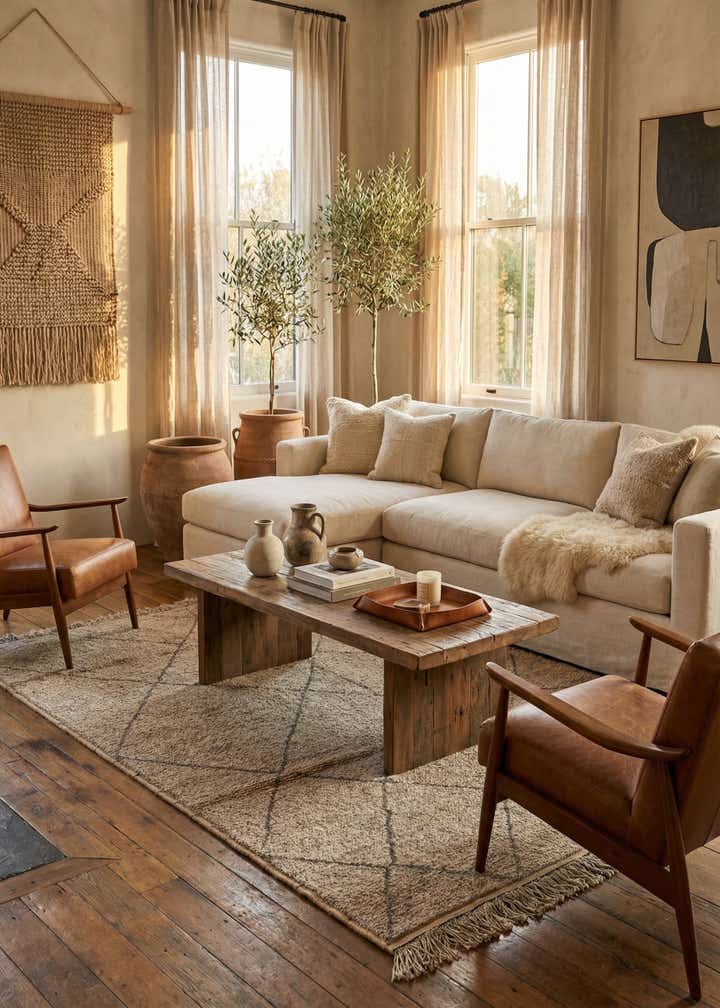 6' 2 x 9' 3 Hand Knotted Moroccan Wool Rug