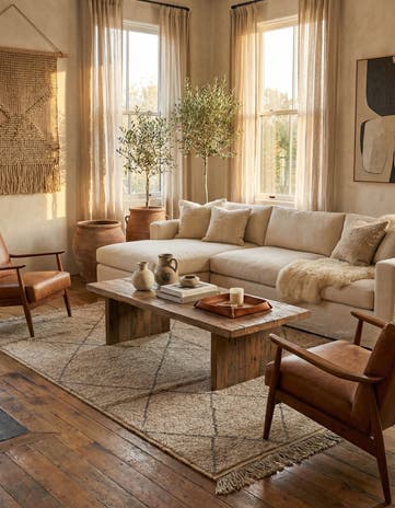 6' 2 x 9' 3 Hand Knotted Moroccan Wool Rug
