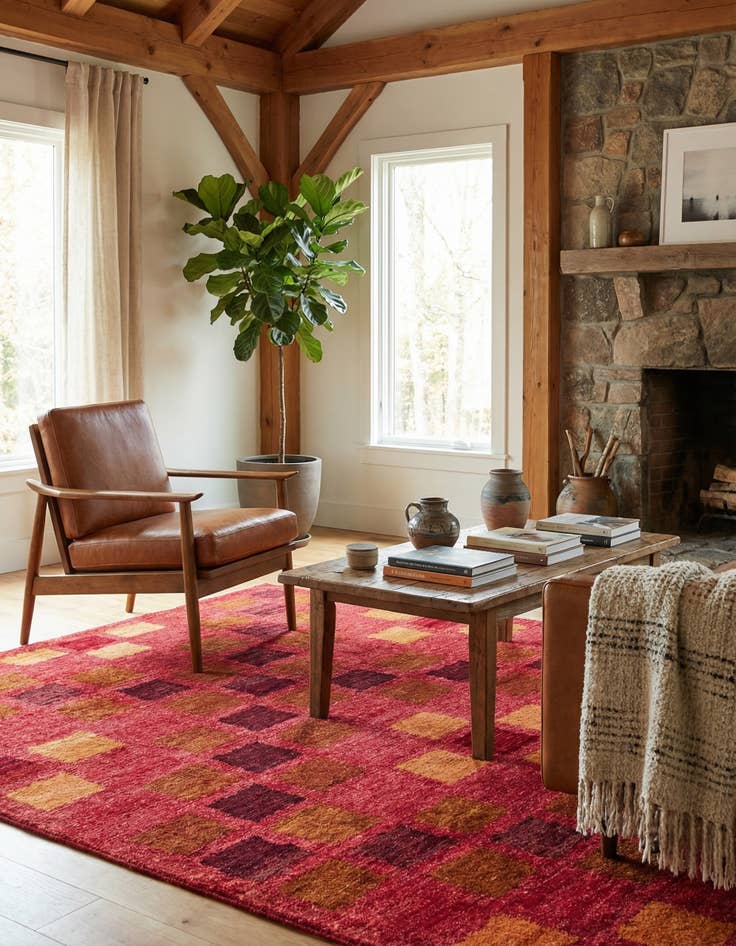 Detail image of  4' 7 x 6' 8  Hand Knotted Kashkuli Gabbeh Rug