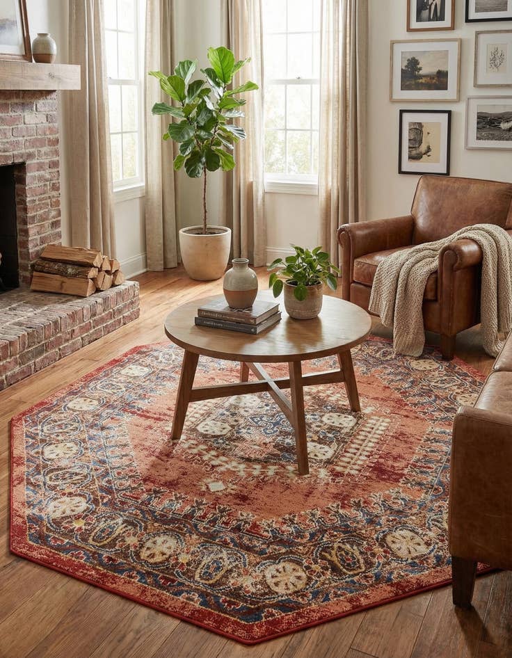 Detail image of 7' x 7' Arcadia Octagon Rug