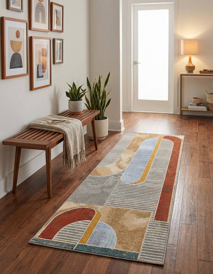 Detail image of 2' x 6' 1 Easy-Clean Modern Indoor / Outdoor Runner Rug