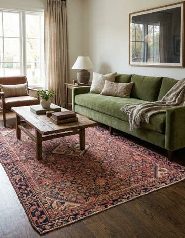 4' 7 x 6' 2 Hand Knotted Ultra Vintage Persian Wool Rug