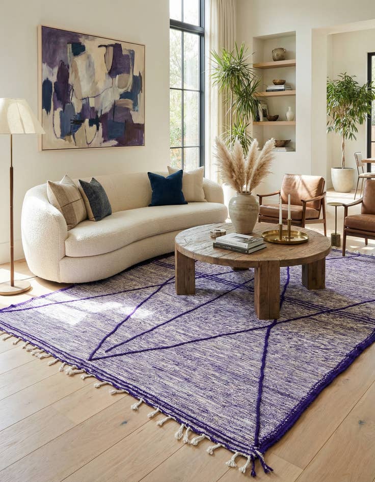 Detail image of 6' 5 x 9' 6  Hand Knotted Moroccan Wool Rug