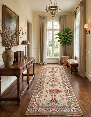 2' 8 x 9' 9 Hand Knotted Kazak Runner Rug
