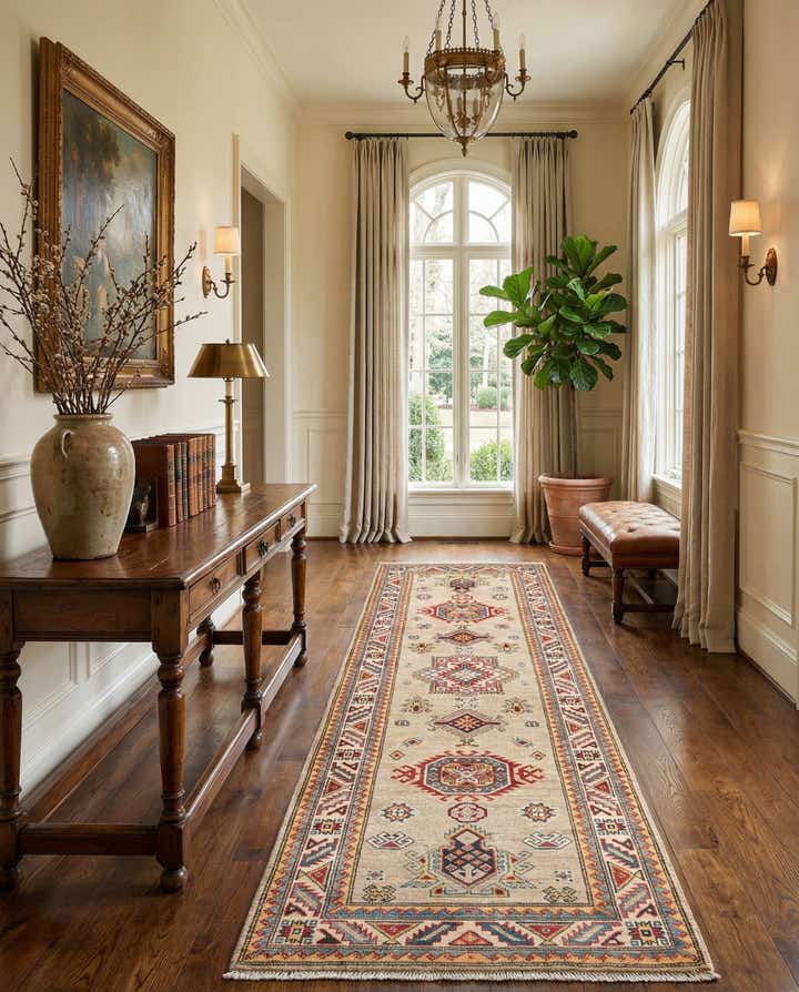 2' 8 x 9' 9 Hand Knotted Kazak Runner Rug