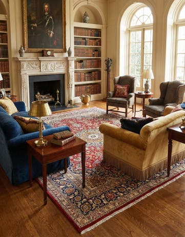9' 7 x 12' 6 Kashan Wool Rug