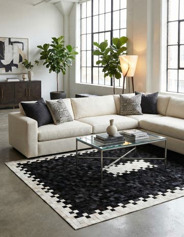 5' 2 x 7' 11 Cowhide Stocks Rug