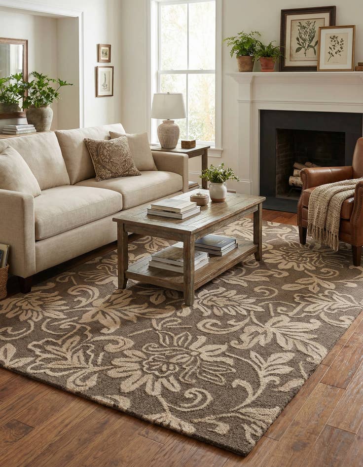 Detail image of 5' 1 x 8' Agra Wool Rug