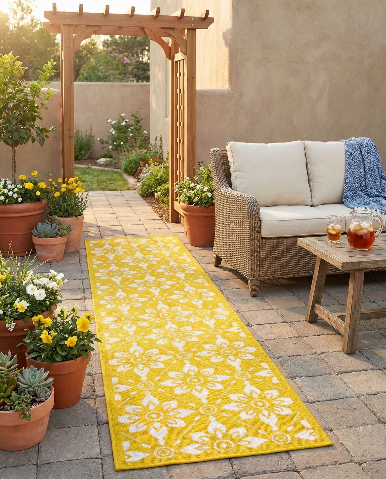 2' x 8' Easy-Clean Lattice Indoor / Outdoor Runner Rug