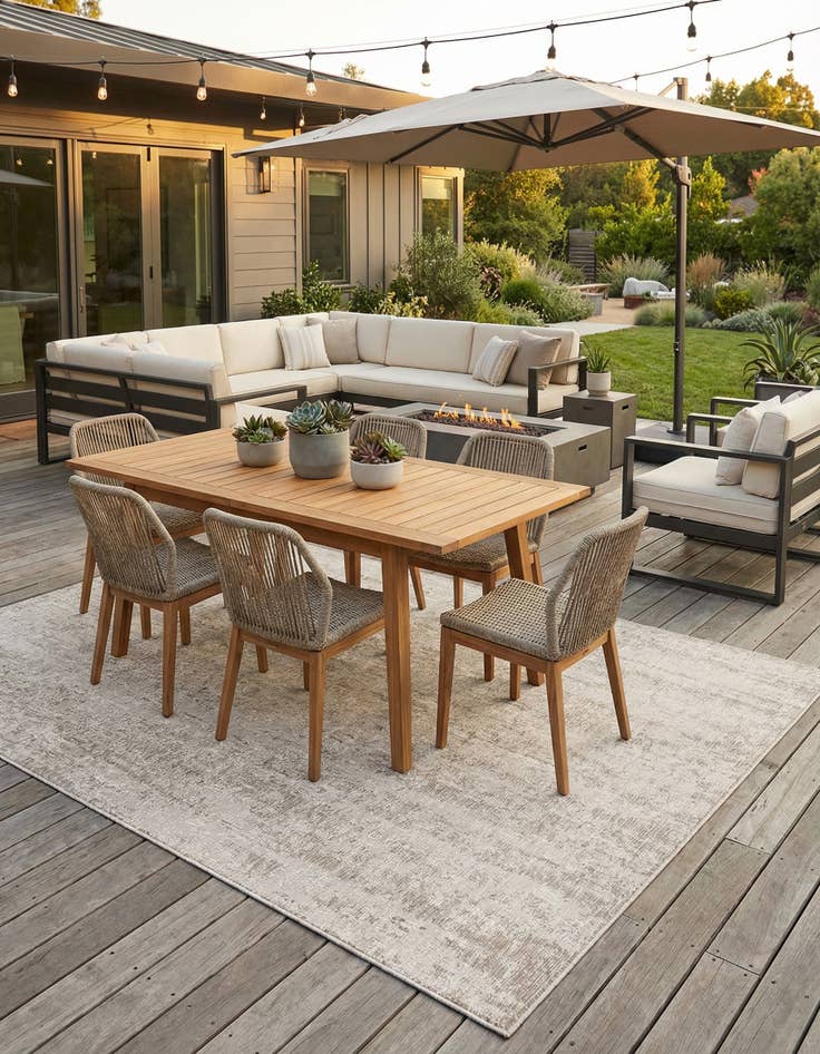 Detail image of  9' x 12'  Washable Modern Indoor / Outdoor Rug